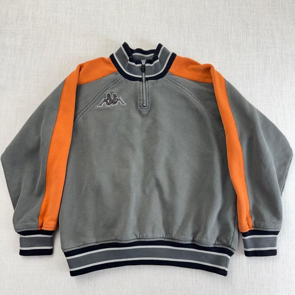 Kappa Men's Grey and Orange Sweatshirt